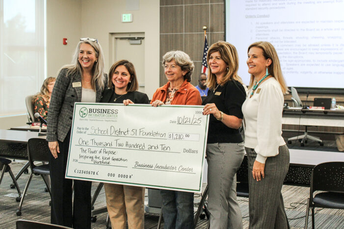 Business Incubator donates $1,210 to D51 Foundation