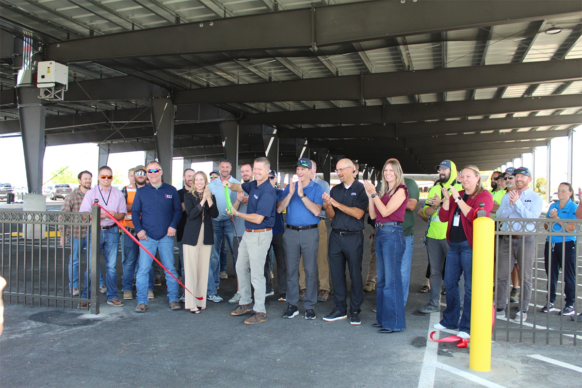 Covered parking with solar power and EV charging now open at airport